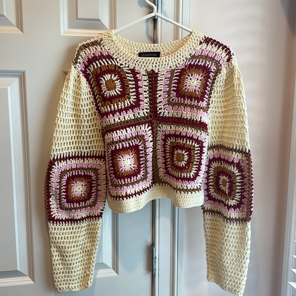 MINKPINK: colorful sweater, size Large
